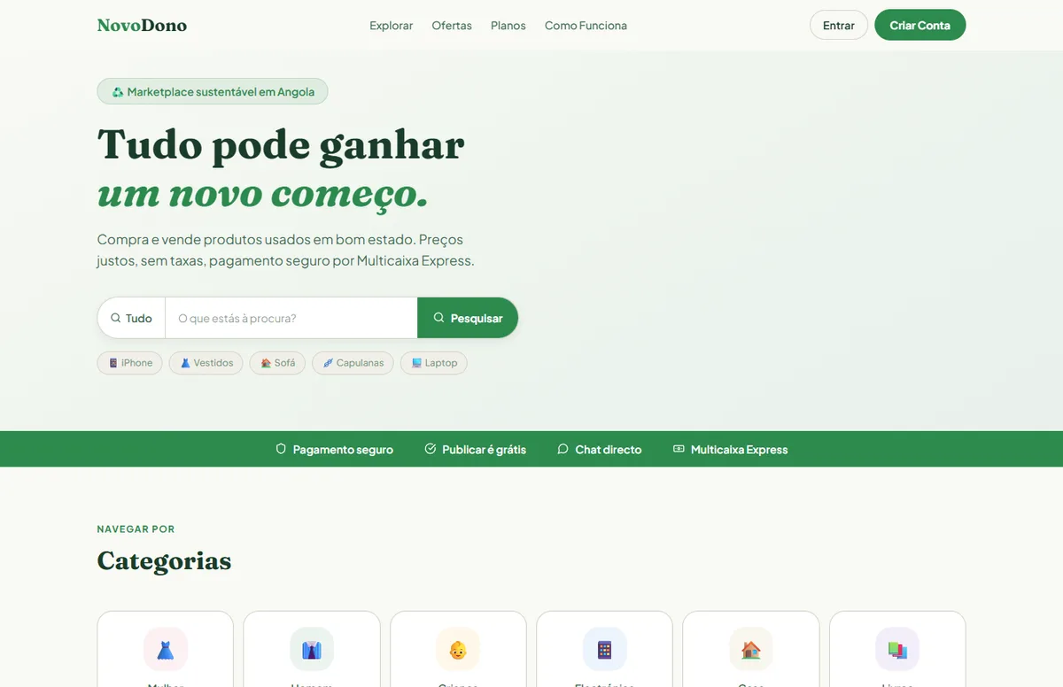 NovoDono — marketplace de segunda mão (produção)